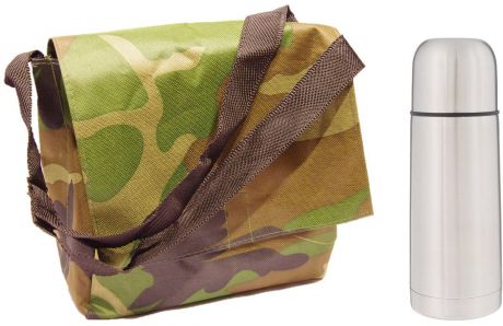 Набор термос + сумка "Arctix", цвет: зеленый, коричневый, 2 предмета. ТТС-07035
