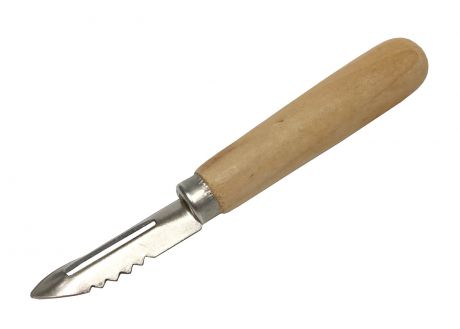 Овощечистка-экономка с деревянной ручкой, размер 14,5 см