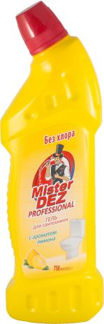 Гель для сантехники Mister Dez PROFESSIONAL с ароматом лимона (без хлора) 750 мл