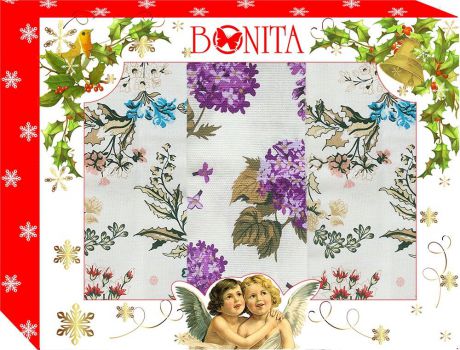 Подарочный набор из 3х полотенец Bonita "Сиреневый сад", 11010816374, 35х63 см