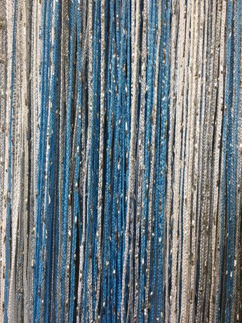 Штора Первая Текстильная Компания "Кисея" нитяная радуга люрекс, 2000235590152, серый, голубой, высота 290см