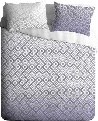 Комплект постельного белья Павлина Manhattan Ромбы, фиолетовый, 2-спальный, наволочки 70x70
