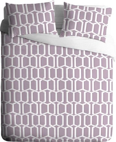 Комплект постельного белья Павлина Manhattan Кристаллы, бордовый, 2-спальный, наволочки 70x70