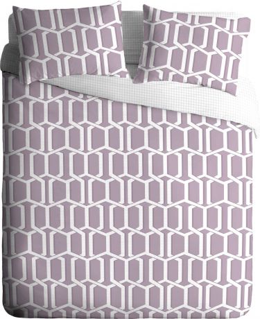 Комплект постельного белья Павлина Manhattan Кристаллы, бордовый, 1,5-спальный, наволочки 70x70