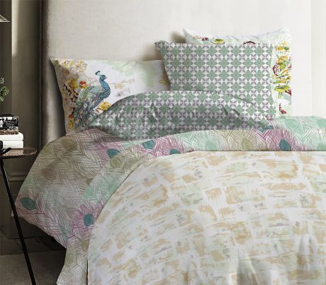 Комплект постельного белья Mona Liza Japanese Haze, разноцветный, 1,5 спальное, наволочки 70x70