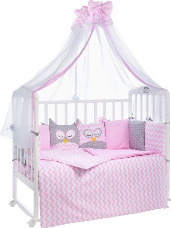 Комплект в кроватку Sweet Baby Civetta, 424469, розовый, наволочка 40 x 60, 7 предметов