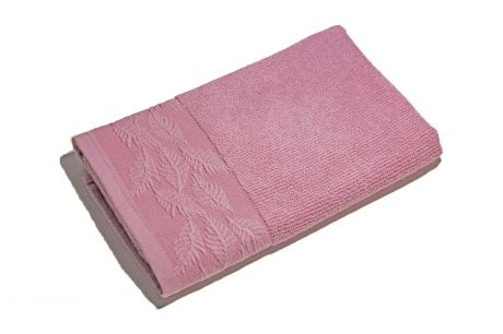 Полотенце махровое "ОН и ОНА", ПЕРО, 50x90 см, цвет - темно-розовый