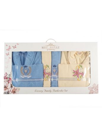 Подарочный набор полотенец MOY HAVLU & BORNOZ с халатами