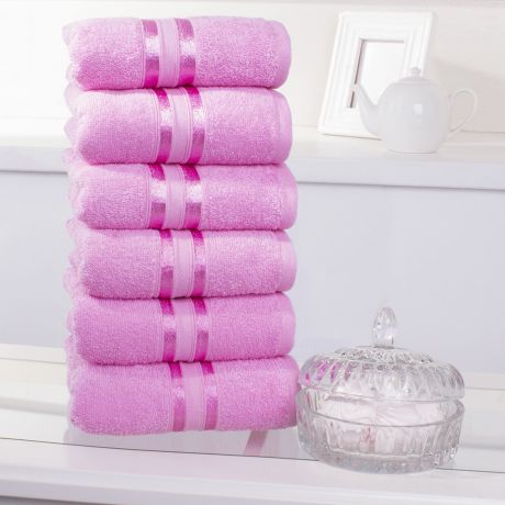 Полотенце для рук "Гармоника" Цвет: Розовая Вишня (33х50 см - 6 шт)
