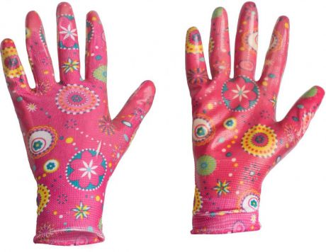 Перчатки Listok нейлон с нитриловым покрытием розовые S