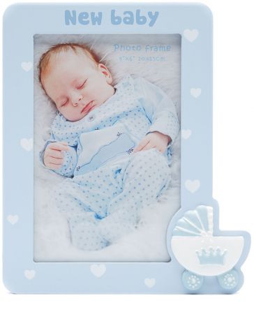 Фоторамка Fotografia New Baby, FFL - 807, голубой, для фото 10 х 15 см, 15,3 х 0,9 х 18 см