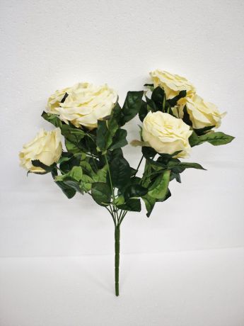 Искусственные цветы Coneko "Букет роз искусственный 43 см" 555231_cream , 43 см