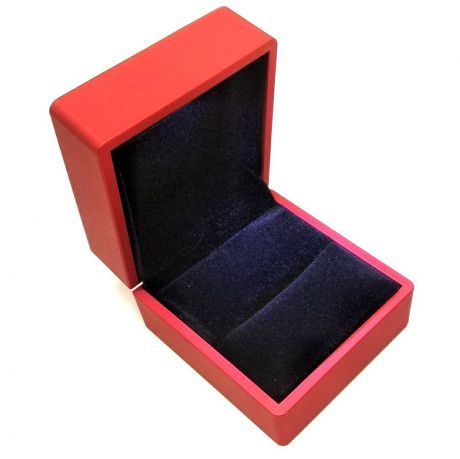 Футляр коробка для обручальных колец и запонок с подсветкой, цвет: бордовый