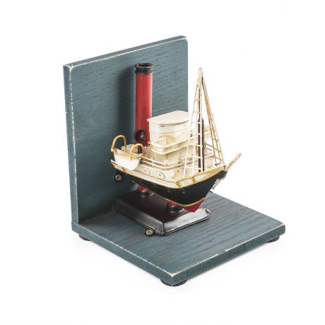 Предмет декора "Корабль", суппорт для книг, 15х14х13 см, Дерево, Металл