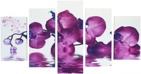 Картина Художественная мастерская Палитра "Фиолетовая Орхидея", модульная, 1138077, 72 х 125 см