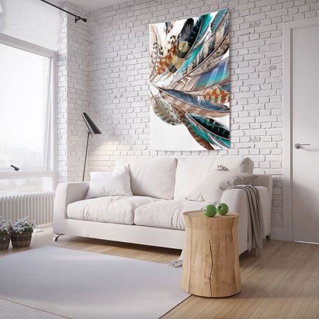Панно с фотопринтом на стену JoyArty "Декоративные перья", tp_20238, 100x150 см