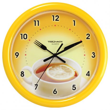 Настенные часы Troyka желтый чай с лимоном