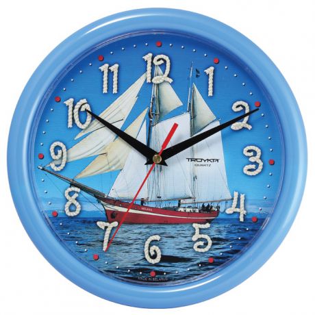Настенные часы Troyka голубой корабль