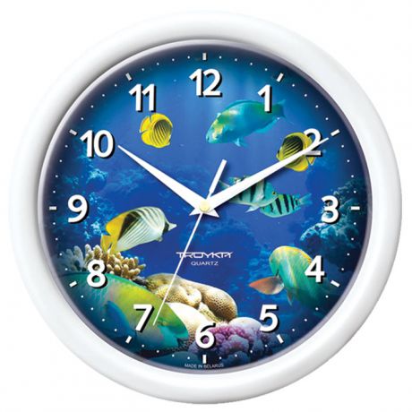 Настенные часы Troyka белый подводный мир