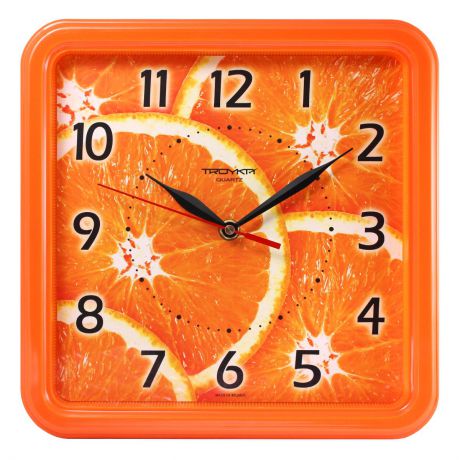 Настенные часы Troyka оранжевый апельсины