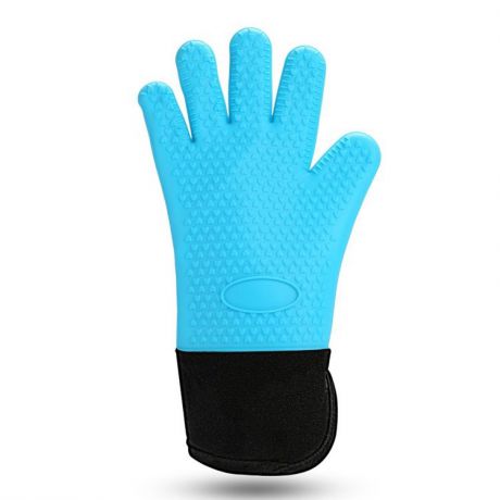 Перчатки хозяйственные Kitchen Angel Жароустойчивые силиконовые перчатки, голубые, голубой