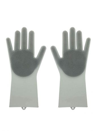 Многофункциональные перчатки силиконовые термостойкие для мытья посуды, перчатки-щетка для кухни