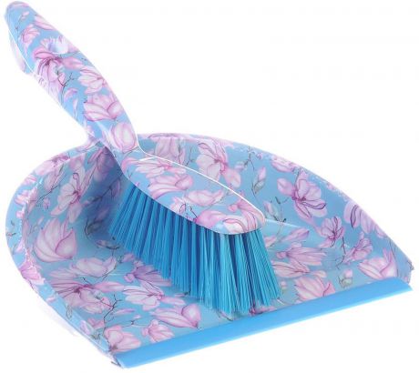 Комплект для уборки Vetta Весенние цветы, 445386, голубой, 2 предмета
