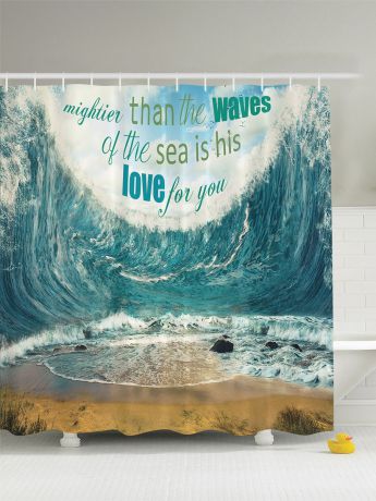 Штора для ванной комнаты Magic Lady "Любовь сильнее цунами. Море", 180 х 200 см