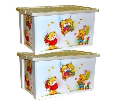 Набор ящиков для игрушек с крышками для хранения детских вещей, прочные контейнеры (коробки)