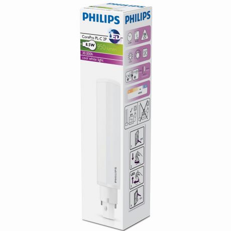 Лампочка Philips CorePro LED PLC, Нейтральный свет 8,5 Вт, Светодиодная