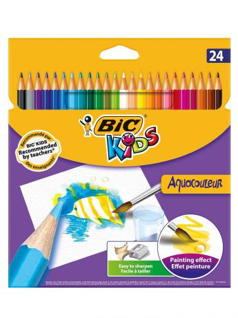 Цветные карандаши BIC Kids Aquacouleur 24 цветов