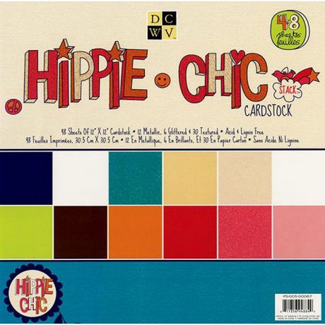 Набор бумаги для скрапбукинга "Hippie Chic Solid" (48 листов, 30х30 см.)