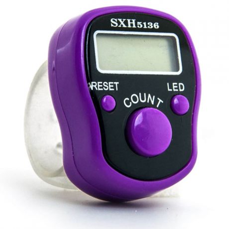 Электронный счетчик на палец JIXIN 5136, Led-подсветка, фиолетовый