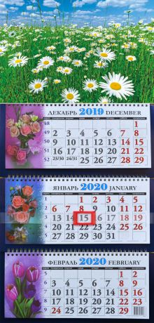 Календарь -трио на 2020 год КТ (упак.) Полевые цветы КТ-20-025