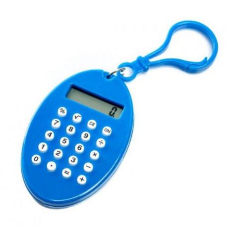 Карманный калькулятор Migliores Калькулятор-брелок (работает от батарейки AG10 (в комплекте)), синий
