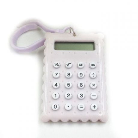 Карманный калькулятор Migliores Калькулятор-брелок (работает от батарейки AG10 (в комплекте)), белый