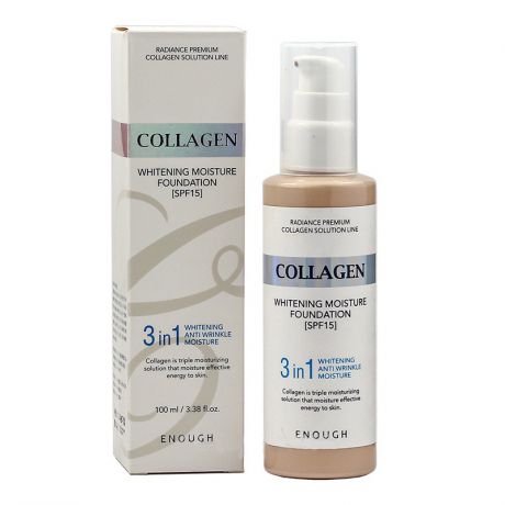 Тональный крем с коллагеном 3 в 1 для сияния кожи Enough Collagen Whitening Moisture Foundation SPF 15 tone 21
