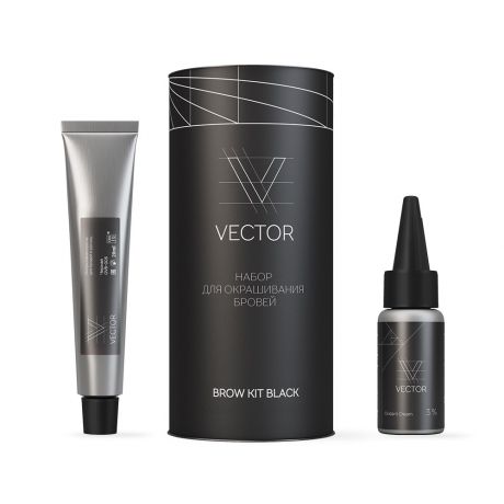 Набор Vector: черная гель-краска и крем-проявитель