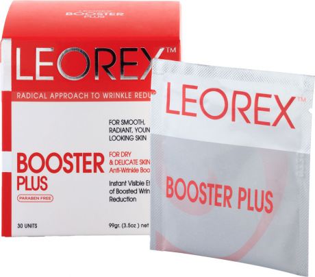 Leorex Booster Plus Гипоаллергенная нано-маска для экспресс-разглаживания морщин 50+, 3,3 мл х 30 шт