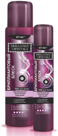 Лак для волос Витэкс Brilliance Crystals Бриллиантовый блеск, сверхсильная эластичная фиксация, 215 мл