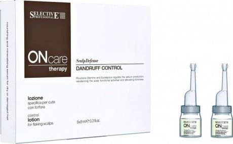 Лосьон для волос Selective Professional On Care Rebalance Dandruff Control Lotion Специальный, от перхоти, 8 мл х 8 шт