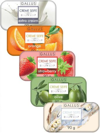 Крем-мыло Gallus ассорти 5 запахов (по 90г/шт)