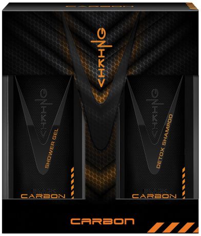 VIKING Подарочный набор BLACK CARBON (Шампунь-детокс для глубокого очищения "Black Carbon", 300 мл + Гель для душа тонизирующий "Black Carbon", 300 мл)