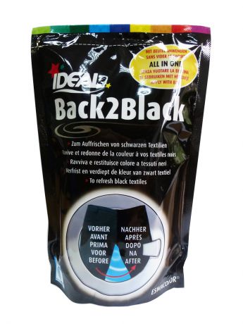 IDEAL Back2Black Краска "Все в Одном" для восстановления цвета черной одежды, 400 г