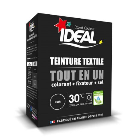 IDEAL MINI Текстильная краска "Все в Одном" для окрашивания одежды и тканей, черная, 230 г.