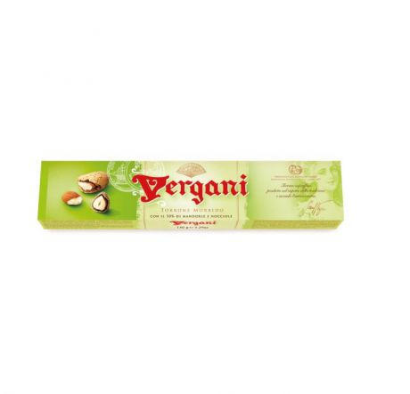 Итальянская мягкая нуга Vergani с миндалем и лесным орехом нетто 150г
