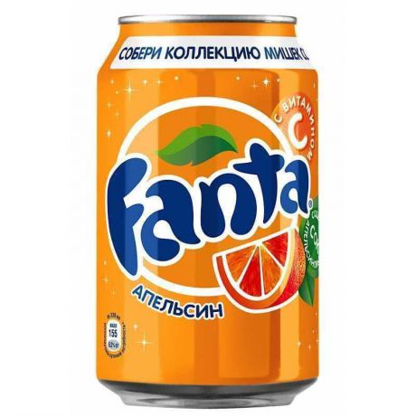 Напиток Fanta Апельсин сильногазированный (ж/б) 0,33л (упаковка 24шт)