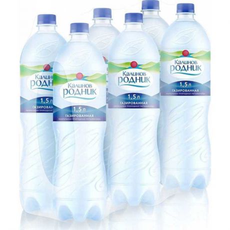 Вода Калинов Родник питьевая газированная, 1,5л (упаковка 6шт)
