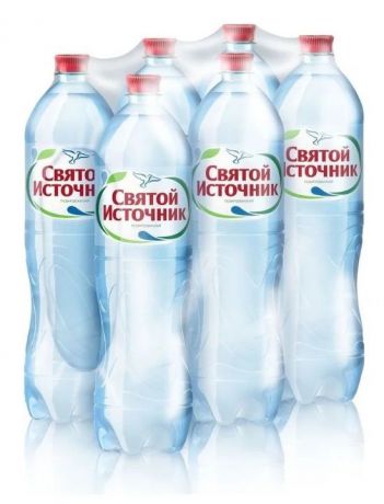 Вода питьевая Святой Источник газированная, 1,5л (упаковка 6шт)