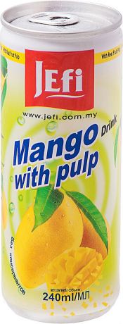 Напиток сокосодержащий Jefi, негазированный, с кусочками манго, 240 мл